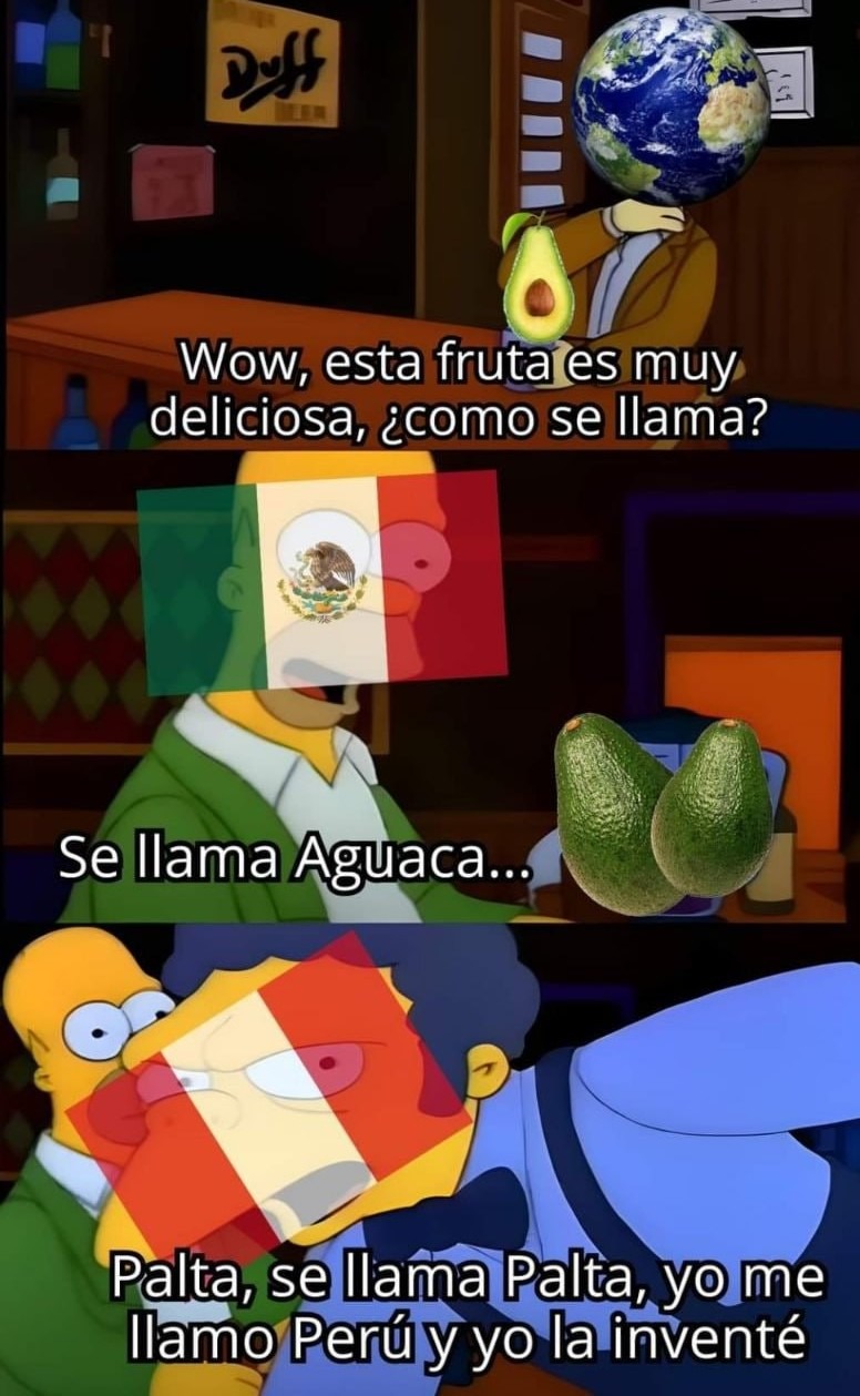 Palta o aguacate - meme