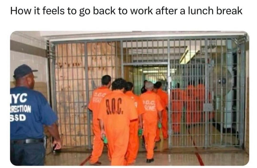 Going back to work after lunch like I just came from war - meme