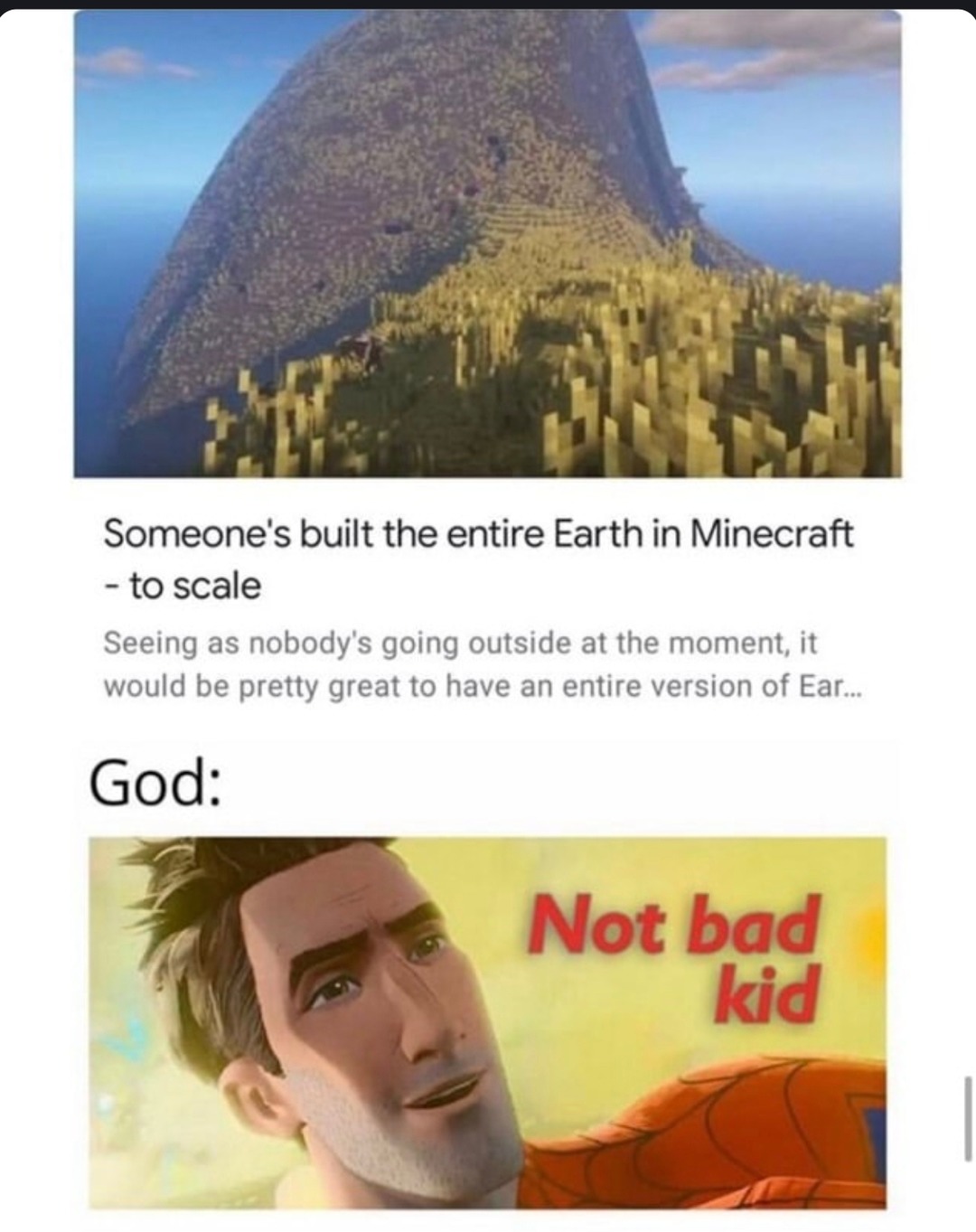 minecraft earth scale - meme