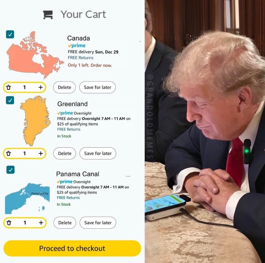 Trump doing some shopping - meme