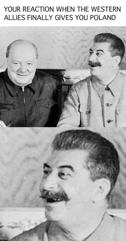 Stalin is vey ghappie - meme