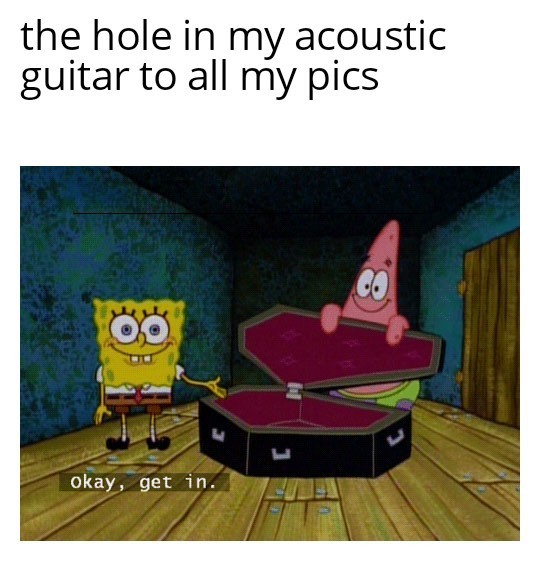I now own 0 guitar pics - meme