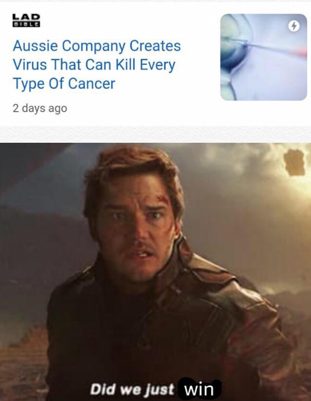Aussie company creates virus that can kill every type of cancer - meme