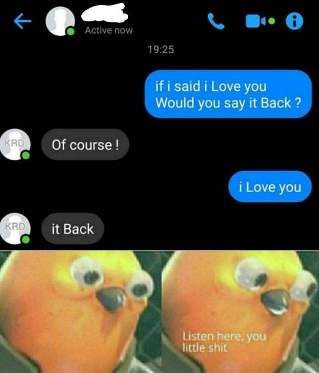 If I say I love you would you say it back? - meme