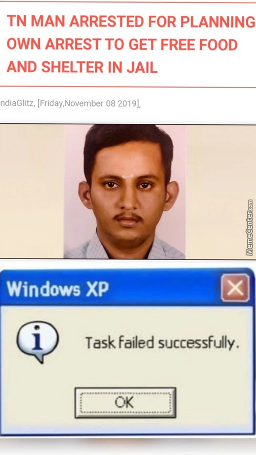 Task failed successfully - meme
