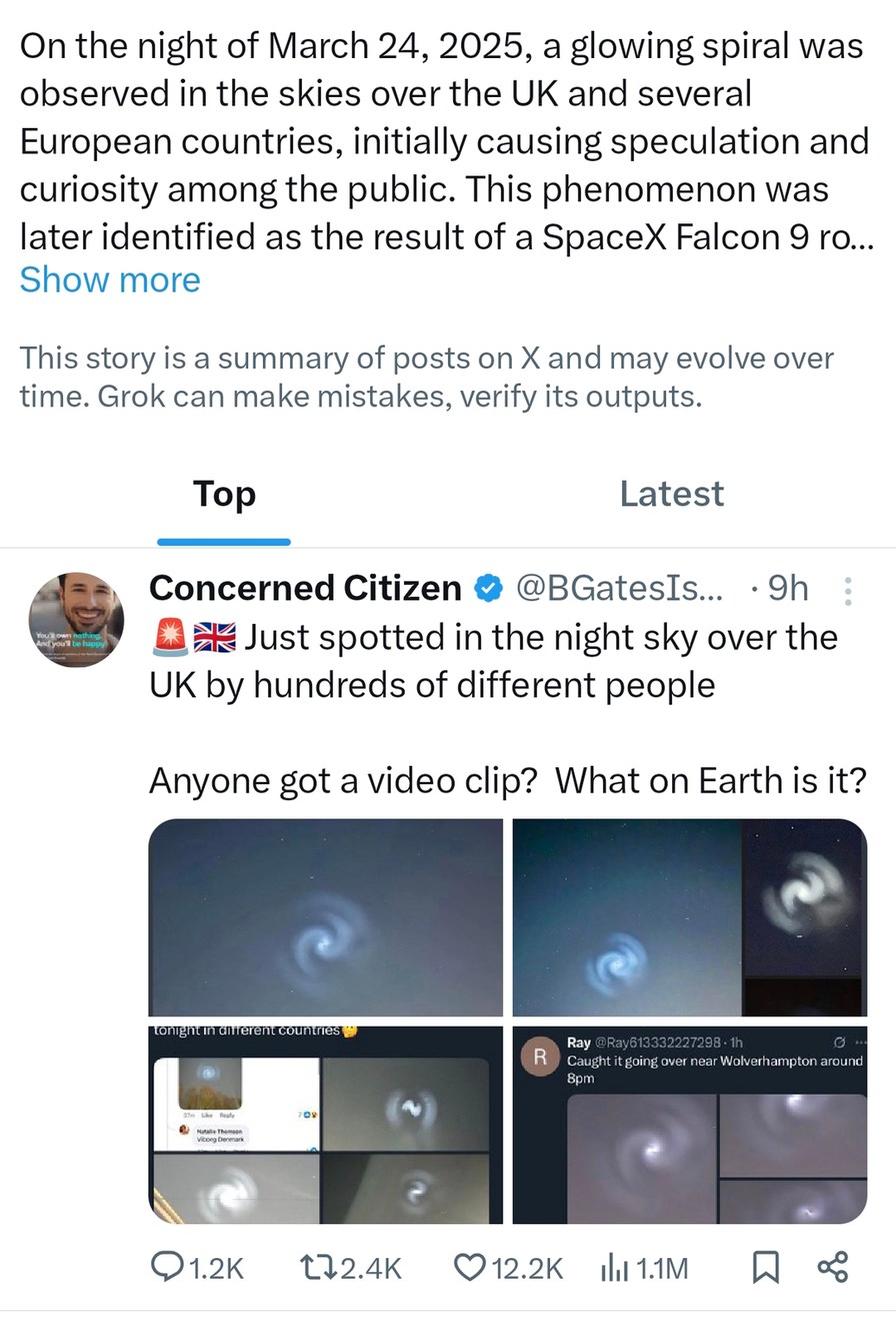 UK gets a surprise show in the sky, thanks SpaceX for that glow-up! - meme