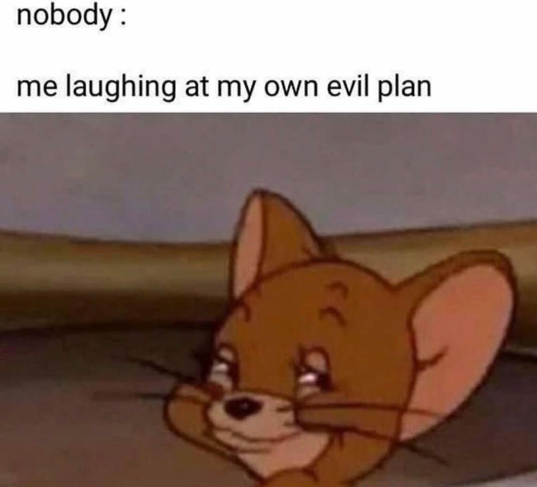 laughing at my own plans - meme