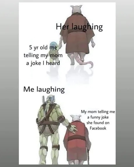 Laughing with mom meme