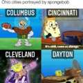 These are the Ohio cities by spongebob
