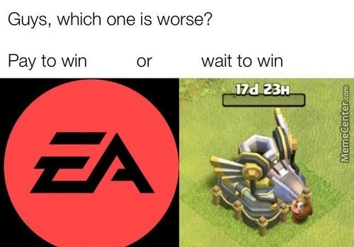 How about Free to play without waiting - meme