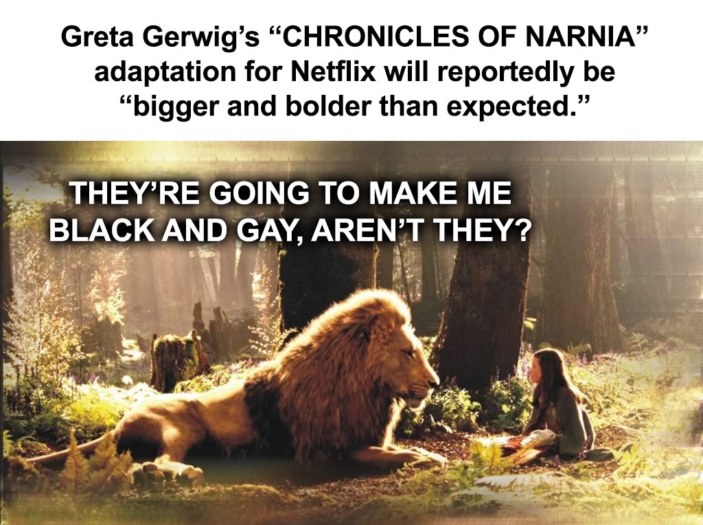 Leftist Director Greta Gerwig (Barbie) is preparing new "Chronicles of Narnia" for Netflix - meme