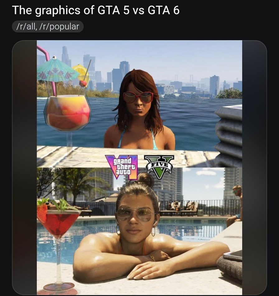 GTA 5 vs GTA 6 graphics got people crying tears of pixels - meme