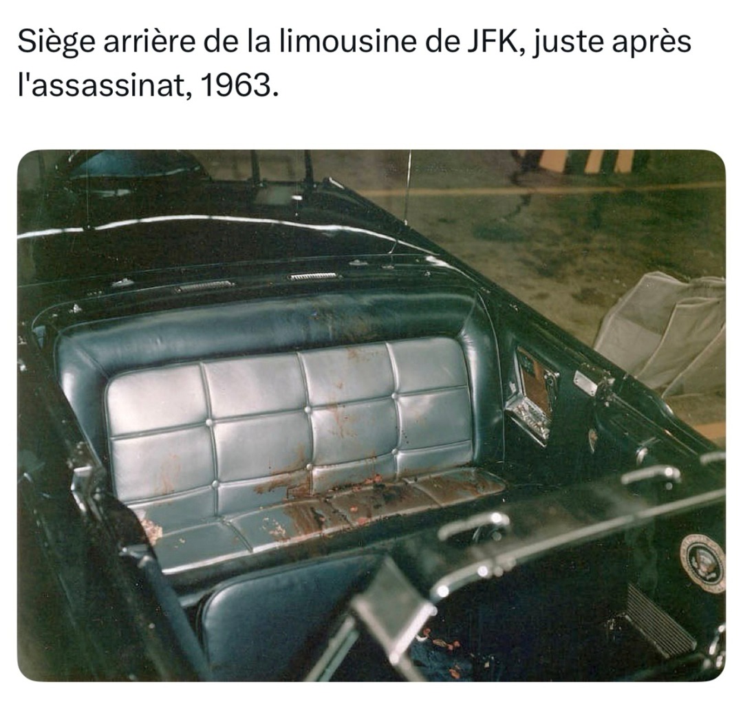Le siège arrière de JFK en 1963... ambiance lourde - meme