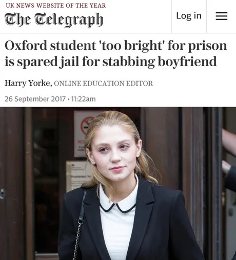 Oxford young girl too bright for prison - meme