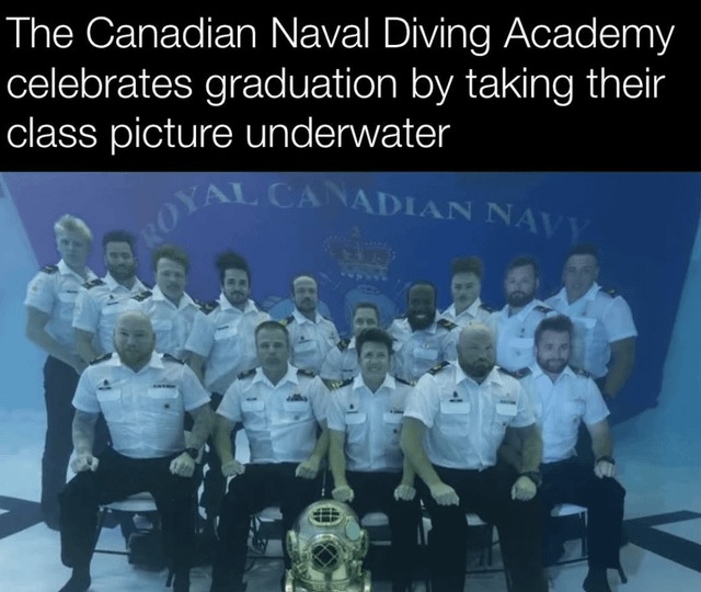 Canadian Naval diving academy graduation - meme