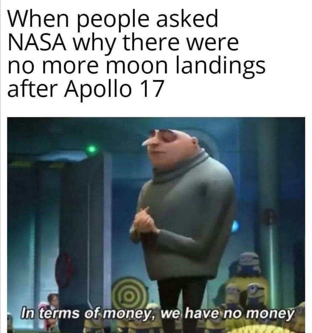 Space travel is expensive - meme