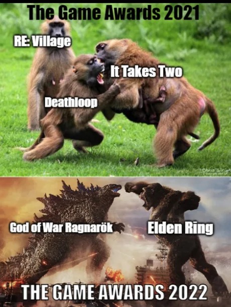 The Game Awards 2022: Elden ring vs God of War Ragnarok - meme