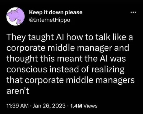 They taught Al how to talk like a corporate middle manager - meme