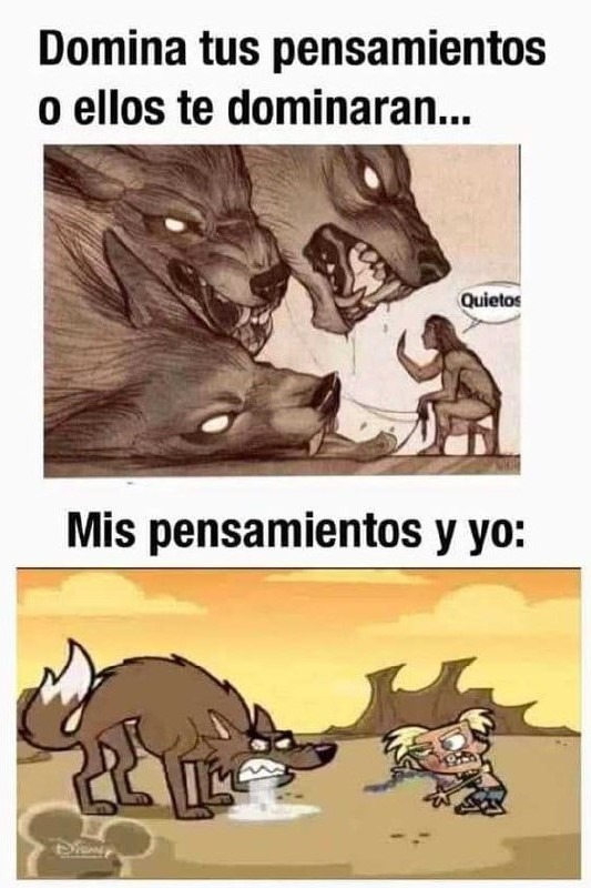 Yo dominando mis pensamientos: spoiler, me dominaron - meme