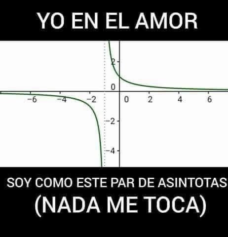En el amor soy como estas asíntotas: nadie me toca - meme