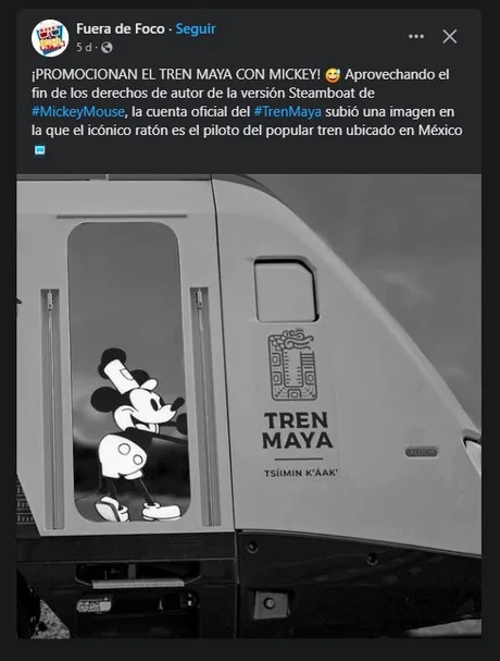 Tren Maya utlizando al mickey mouse gratis - meme