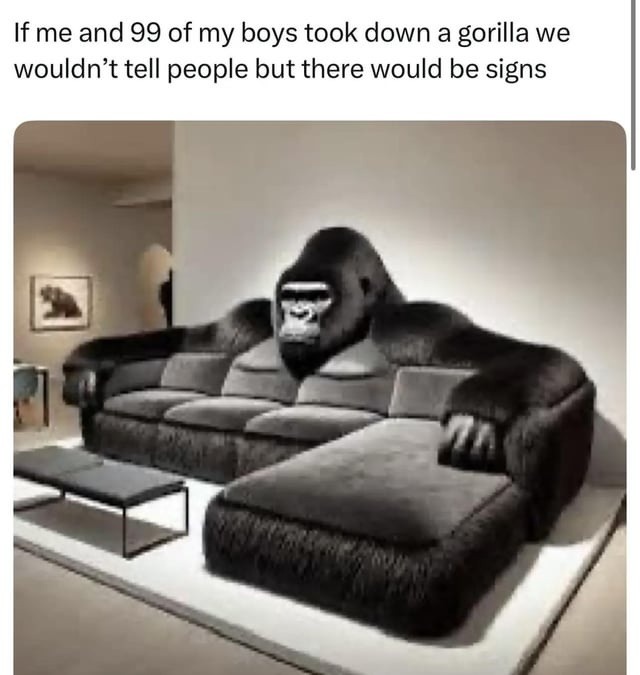 We wouldn’t talk about the gorilla fight, but you'd *know* - meme