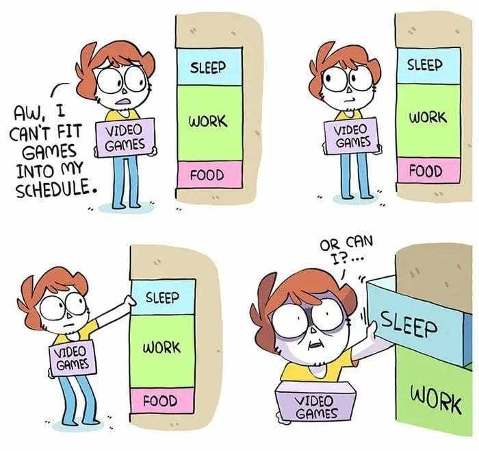 game vs sleep - meme