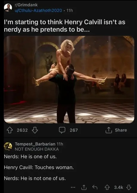 Henry Cavill is like us, but handsome - meme