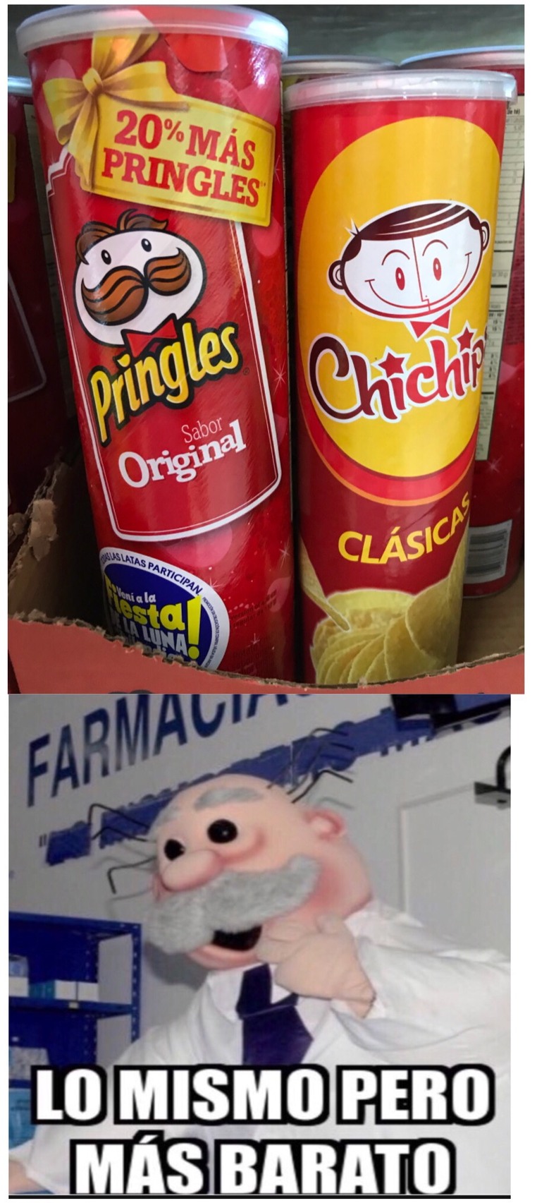 compre los chipchips plrque estaban más baratos y de paso tome la foto, lugar Paraguay - meme