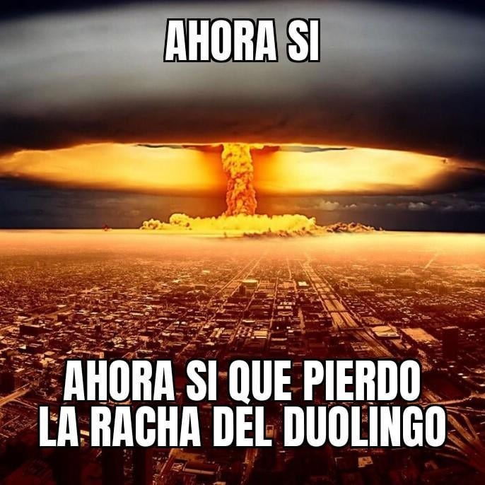 ahora si que pierdo la racha del duolingo - meme
