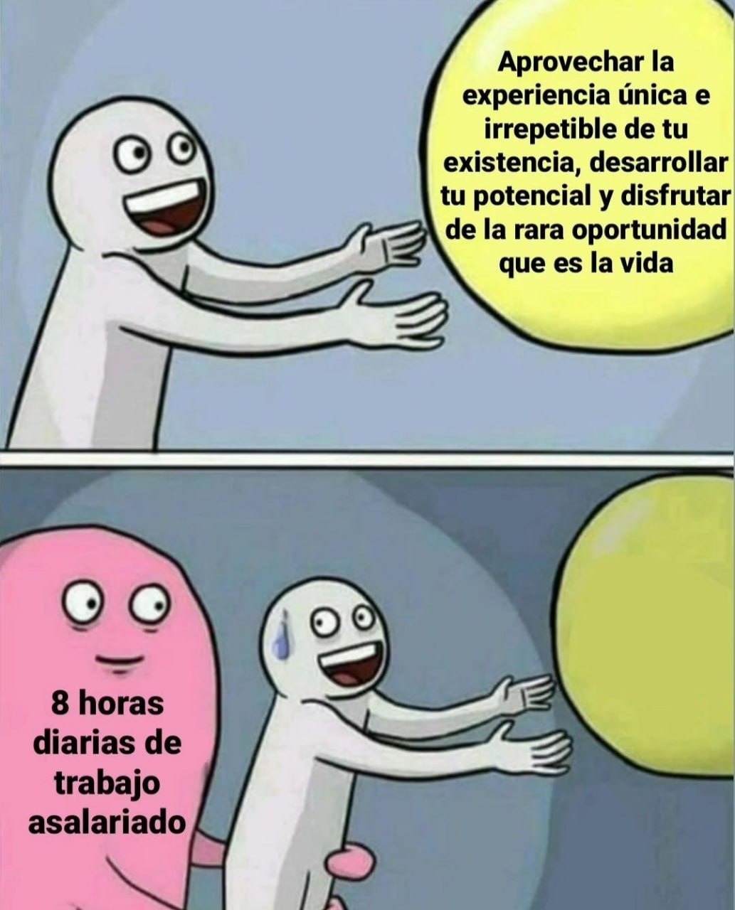 La vida es única... pero igual curra 8 horas diarias crack - meme