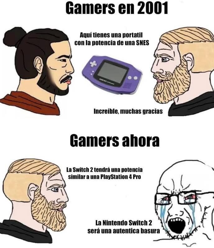 Antes flipábamos con una portátil SNES, ahora todo es hate a la Switch 2 - meme