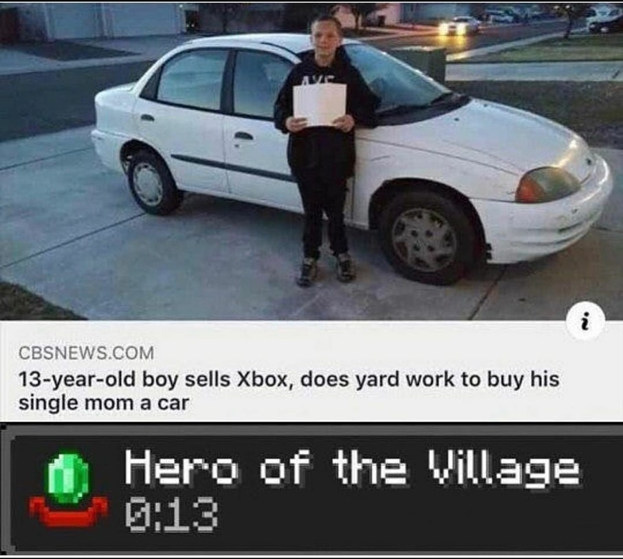 Careful he's a hero - meme