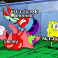 Contexto:el episodio final de temporada de amphibia se filtro y el fandom se enojo con Disney y a matt brally no salió funado