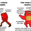 "The virgin ramen vs the chad fideos marolio"