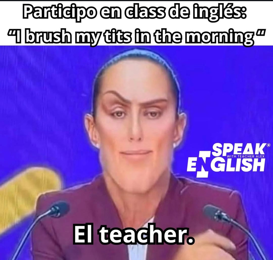 participo en clases de inglés y el teachero se sorprende - meme