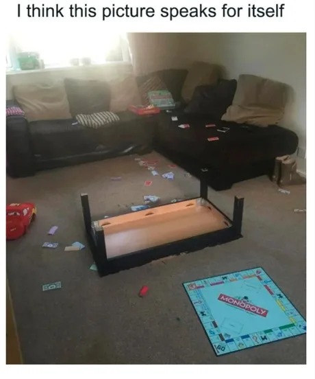 Monopoly aftermath - meme