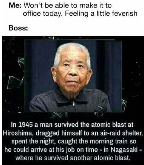 He cought the train to get the second atomic blast - meme