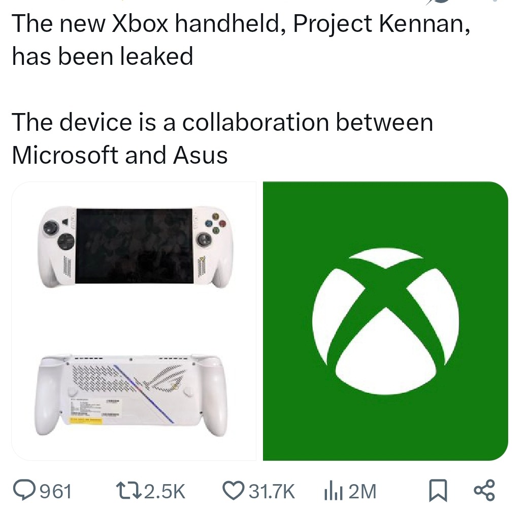 The new Xbox handheld just leaked and it’s spicy - meme