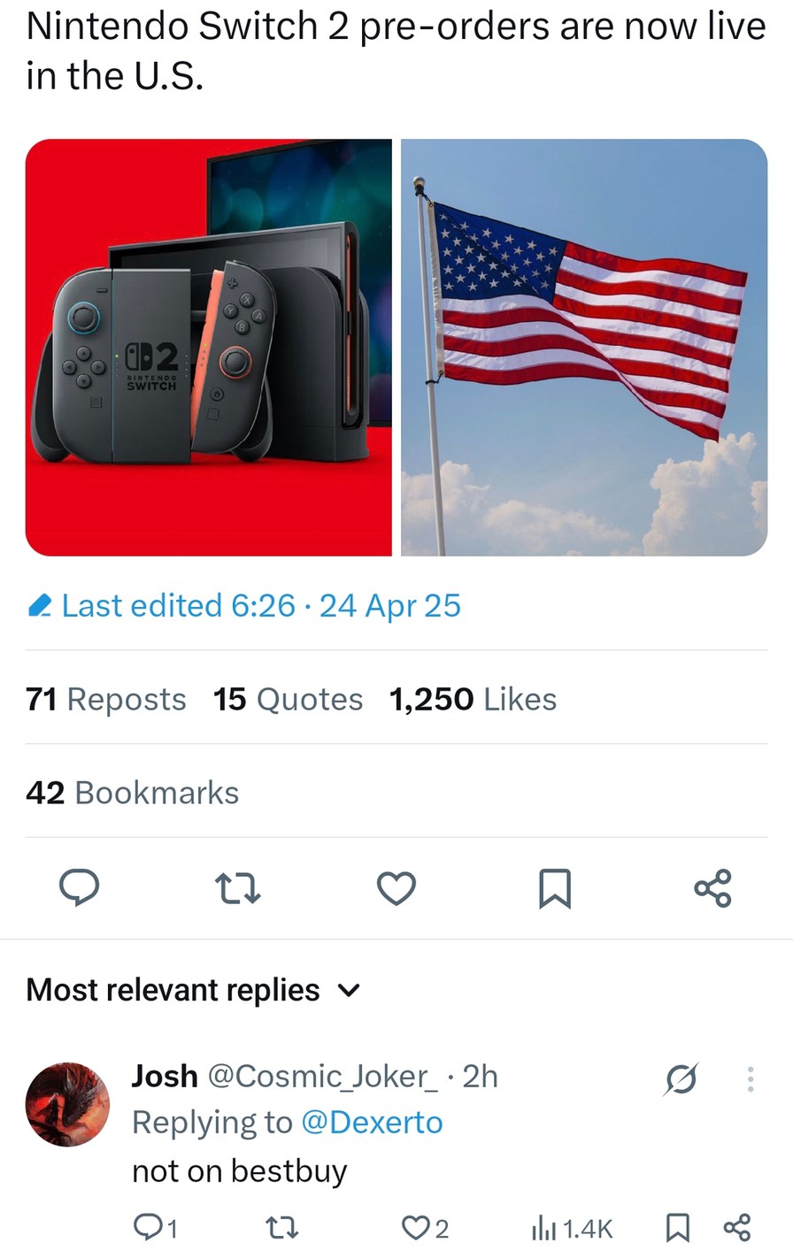 Switch 2 preorders dropped and humanity failed the website test again - meme