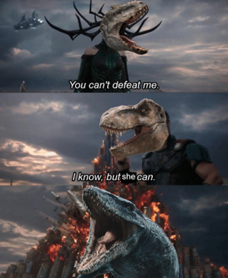 Jurassic world in ragnarok meme