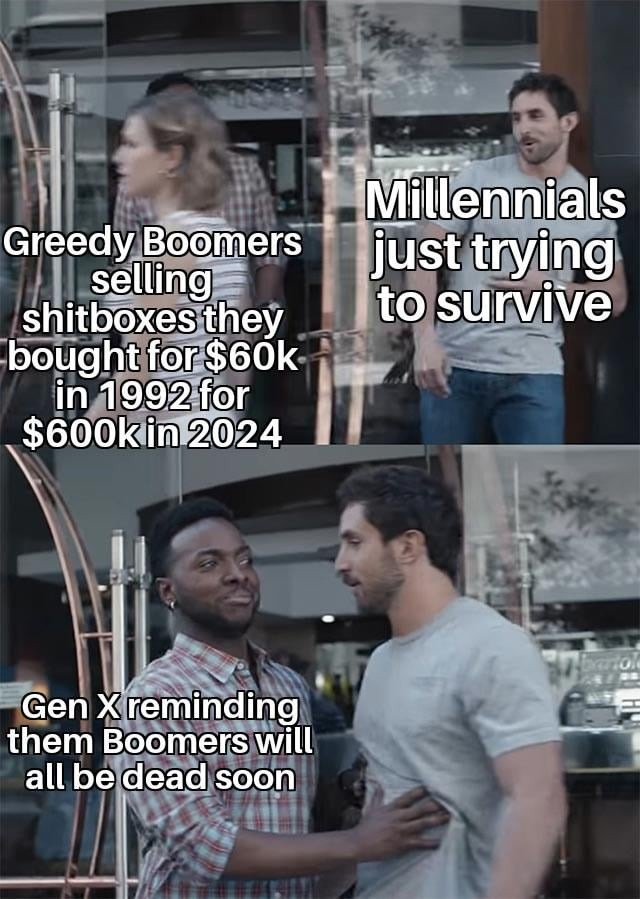 Greedy boomers vs Gen x - meme
