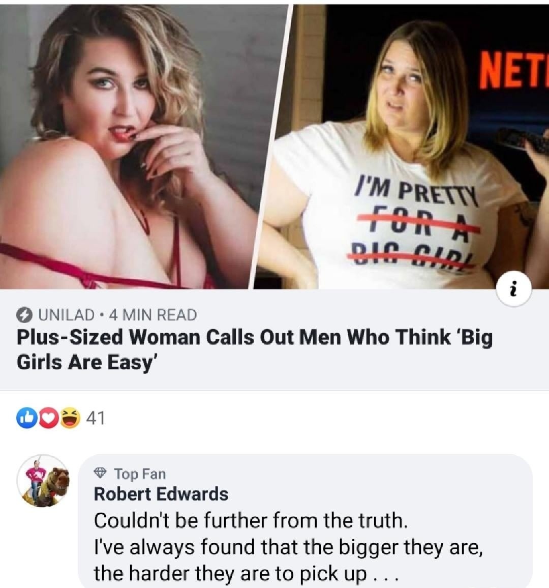 Plus-sized woman calls out men who think girls are easy - meme