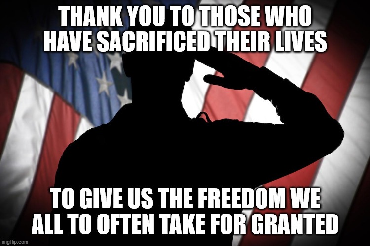 Respect to those who gave it all so we could meme in peace