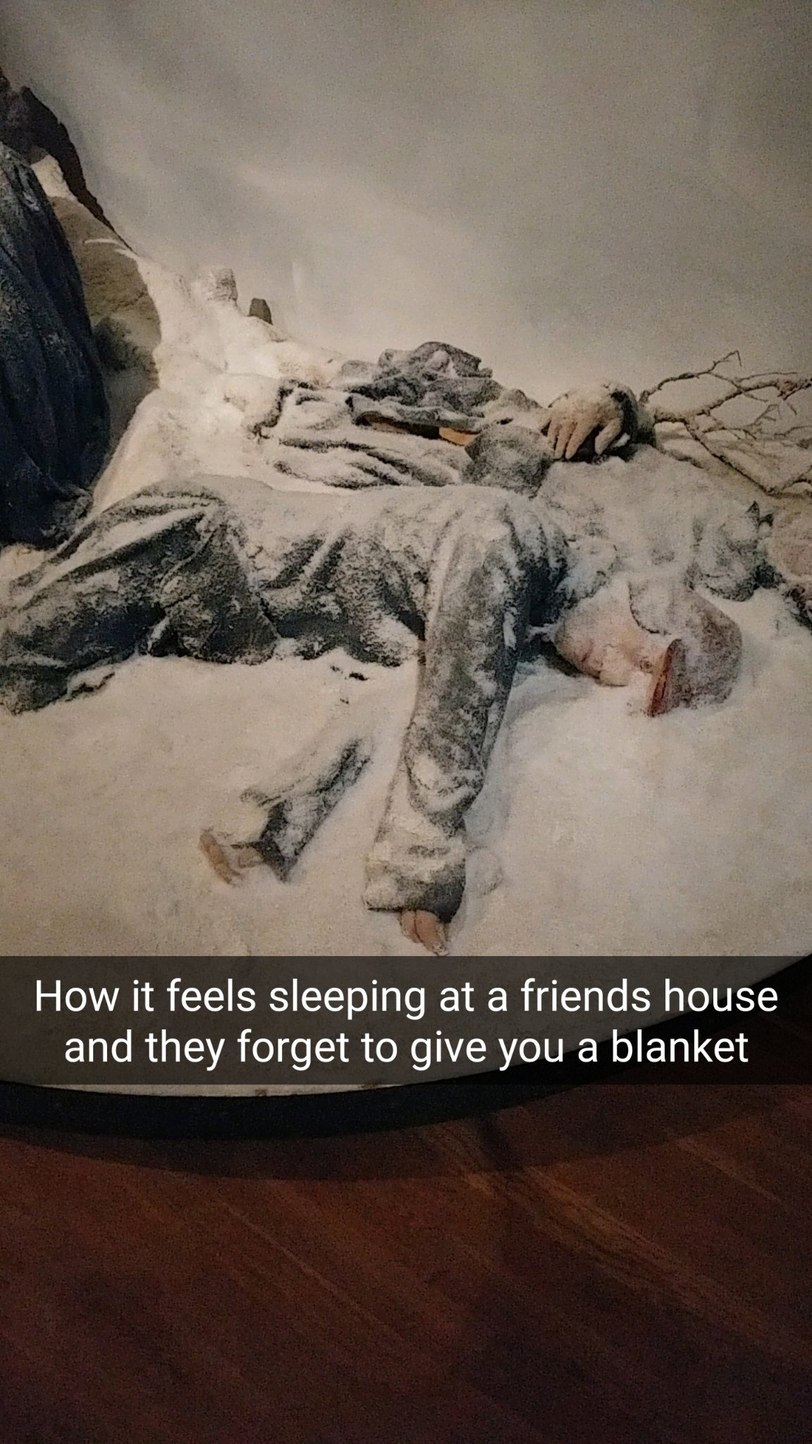 made memes at the military museum in Stockholm