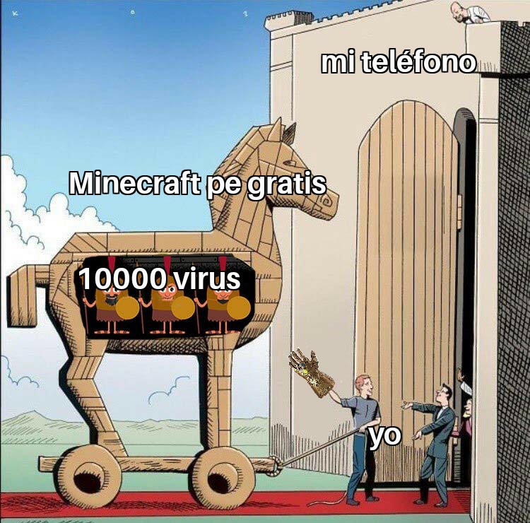 Cuando descargas Minecraft pe gratis - meme