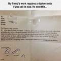 *gets a sick note from Dr.Dre*