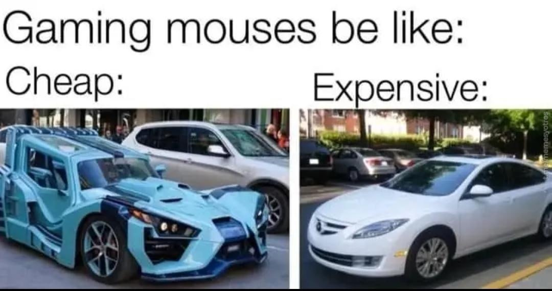 Gaming mouses baratos vs caros - meme