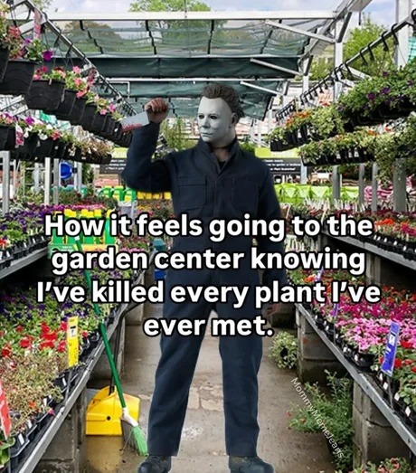 Me at the garden center like I don’t have a plant graveyard at home - meme