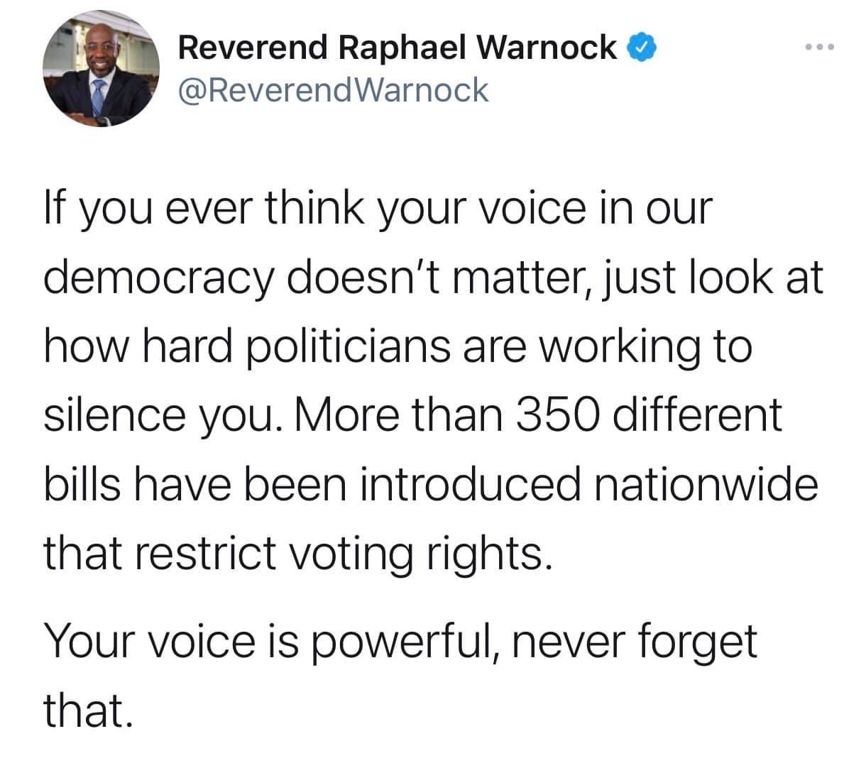 republicans don’t want you to vote BECAUSE your voice matters - meme